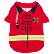 Parisian Pet 'Fire-Barker' Halloween Costume for Dogs & Cats – Firefighter Dog Costume, Pet Halloween Outfit, Red and Yellow