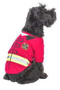 Load image into Gallery viewer, Parisian Pet 'Fire-Barker' Halloween Costume for Dogs & Cats – Firefighter Dog Costume, Pet Halloween Outfit, Red and Yellow