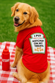 Parisian Pet 'Ketchup Licker' Halloween Dog Costume - Fun Red Outfit for Dogs & Cats