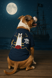 Parisian Pet 'Captain Spawrrow' Halloween Costume for Dogs & Cats – Fun Pirate Dog Costume, Pet Halloween Outfit, Red and Navy