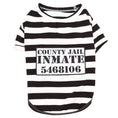 Load image into Gallery viewer, Parisian Pet 'Furry Inmate' Black and White Stripes Halloween Costume - Funny Prison Design for Cats & Dogs