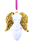 Load image into Gallery viewer, Golden Luxe Winged Angel Sculpture Glass Ornament