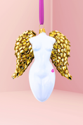 Load image into Gallery viewer, Golden Luxe Winged Angel Sculpture Glass Ornament