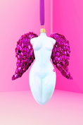 Load image into Gallery viewer, Celestina Winged Angel Sculpture Glass Ornament