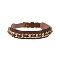 Load image into Gallery viewer, Leather Dog Collar in Brown - Chain, Made in Italy