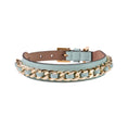 Load image into Gallery viewer, Leather Dog Collar in Cloud - Chain, Made in Italy
