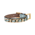 Load image into Gallery viewer, Leather Dog Collar in Cloud - Chain, Made in Italy