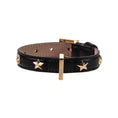 Load image into Gallery viewer, Leather Dog Collar in Black - Stud Star, Made in Italy