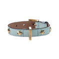 Load image into Gallery viewer, Leather Dog Collar in Cloud - Stud Star, Made in Italy