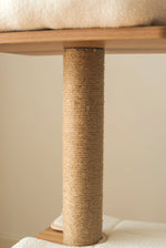 Cedar Wooden Cat Tree Condo with Natural Jute Rope Scratching Post