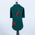 Load image into Gallery viewer, Candy Cane Dog Tee Cotton Crystal Tees - Designer Dog Clothes from Southlake Paws