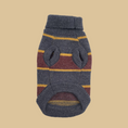 Load image into Gallery viewer, The Chai | Gray & Mustard Striped Turtleneck Dog Sweater