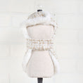 Load image into Gallery viewer, Hello Doggie Chantel Tweed Dog Coat Faux Fur Handmade Handmade in the USA Coats