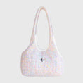 Load image into Gallery viewer, Hello Doggie Chantel Tweed Dog Carrier Ultra - plush Satin Handmade Handmade in the USA Carriers