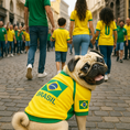 Load image into Gallery viewer, Parisian Pet 'Team Brazil' Dog & Cat Shirt – Embroidered Soccer Jersey, Comfortable & Stylish – Yellow Green