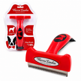 Load image into Gallery viewer, De-Shedding Dog Brush for Short Hair by Southlake Paws, featuring a red handle and stainless steel edge for effective groomin
