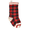 Load image into Gallery viewer, Hand-Knit Wool Buffalo Plaid Christmas Stocking