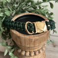 Load image into Gallery viewer, Cobra Braid in Emerald Green - Handmade Dog Collar