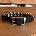Load image into Gallery viewer, Coiled Charm Hand Braided Dog Collar in Black, Tan, & Cream