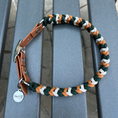 Load image into Gallery viewer, Coiled Charm Hand Braided Dog Collar in Hunter Green, Mustard, & Cream - Southlake Paws
