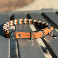 Load image into Gallery viewer, Coiled Charm Hand Braided Dog Collar in Hunter Green, Mustard, & Cream