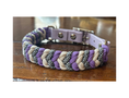 Load image into Gallery viewer, Coiled Charm Hand Braided Dog Collar in Lilac, Cream, & Silver Diamonds - Southlake Paws