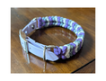 Load image into Gallery viewer, Coiled Charm Hand Braided Dog Collar in Lilac, Cream, & Silver Diamonds - Southlake Paws