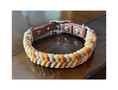Load image into Gallery viewer, Coiled Charm Hand Braided Dog Collar in Mustard, Goldenrod, & Light Tan - Southlake Paws