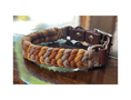Load image into Gallery viewer, Coiled Charm Hand Braided Dog Collar in Mustard, Goldenrod, & Light Tan - Southlake Paws