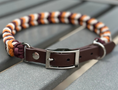 Load image into Gallery viewer, Coiled Charm Hand Braided Dog Collar in Mustard, Burgundy, & Cream - Southlake Paws