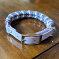 Load image into Gallery viewer, Coiled Charm Hand Braided Dog Collar in Lilac, Cream, & Silver Diamonds