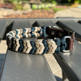 Load image into Gallery viewer, Coiled Charm Hand Braided Dog Collar in Navy, Tan, & Cream - Southlake Paws