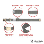 Fabric Dog Collar - Grey