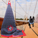 Blue waterproof quilted travel dog blanket