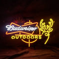 Load image into Gallery viewer, Budweiser Outdoors Deer with Crown Neon Signs