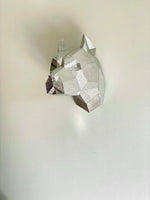 Cubic Pitbull Head Statue