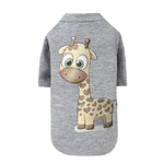 Cutie Dog Tee Collection-Light Grey Giraffe