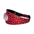 Load image into Gallery viewer, Glam Red & Black Leopard Print/ Custom Swarovski Crystal Rivet Collar