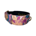 Floral Print Italian Leather Classic Collar