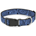 Load image into Gallery viewer, Plastic Clip Collar - Bandana/Skulls Baby Blue/Black