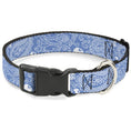 Load image into Gallery viewer, Plastic Clip Collar - Bandana/Skulls Baby Blue/White