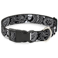 Load image into Gallery viewer, Plastic Clip Collar - Bandana/Skulls Black/White