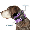 Load image into Gallery viewer, Plastic Clip Collar - Bandana/Skulls White/Purple