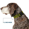 Load image into Gallery viewer, Plastic Clip Collar - Bandana/Skulls Gold/Green