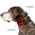 Load image into Gallery viewer, Plastic Clip Collar - Bandana/Skulls Black/Orange