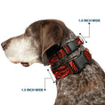 Load image into Gallery viewer, Plastic Clip Collar - Bandana/Skulls Orange/Black