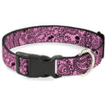 Load image into Gallery viewer, Plastic Clip Collar - Bandana/Skulls Pink/Black