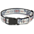 Load image into Gallery viewer, Plastic Clip Collar - Buckle-Down AUTHENTIC SEATBELT BELT White/Blue/Red