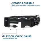 Plastic Clip Collar - Buckle-Down AUTHENTIC SEATBELT BELT NY-LA Black/White