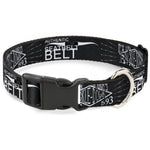 Plastic Clip Collar - Buckle-Down AUTHENTIC SEATBELT BELT NY-LA Black/White